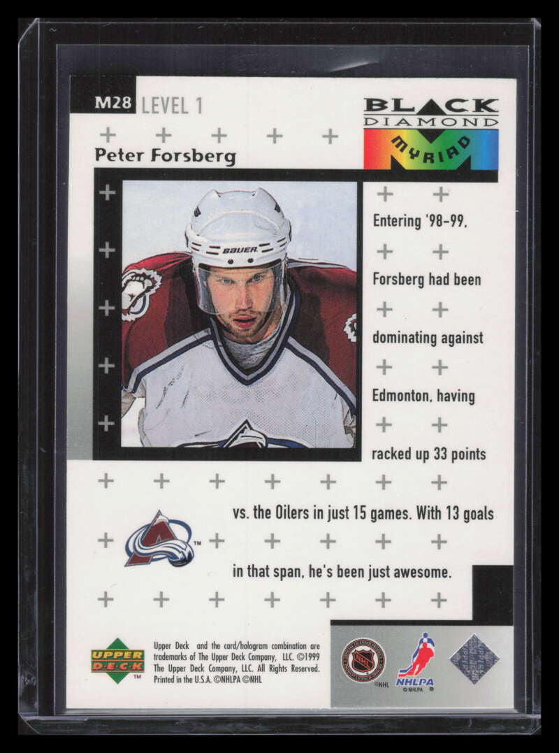 1998-99 Black Diamond Myriad m28 Peter Forsberg 872/1500