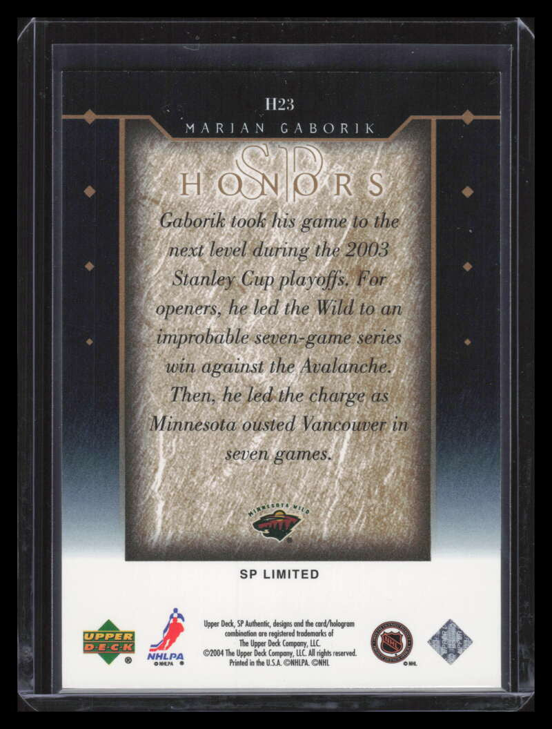 2003-04 SP Authentic Honors Limited h23 Marian Gaborik 86/99