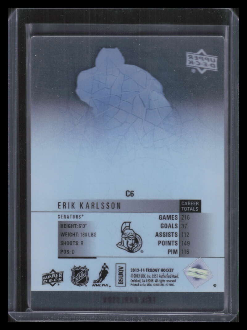 2013-14 Upper Deck Trilogy Crystal c6 Erik Karlsson