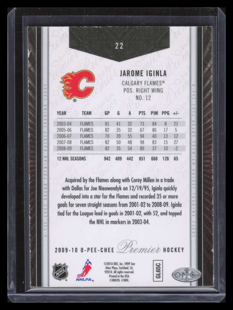 2009-10 OPC Premier 22 Jarome Iginla 49/225