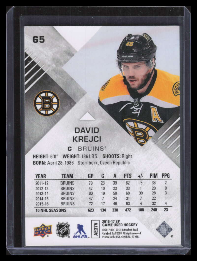 2016-17 SP Game Used 65 David Krejci 35/46
