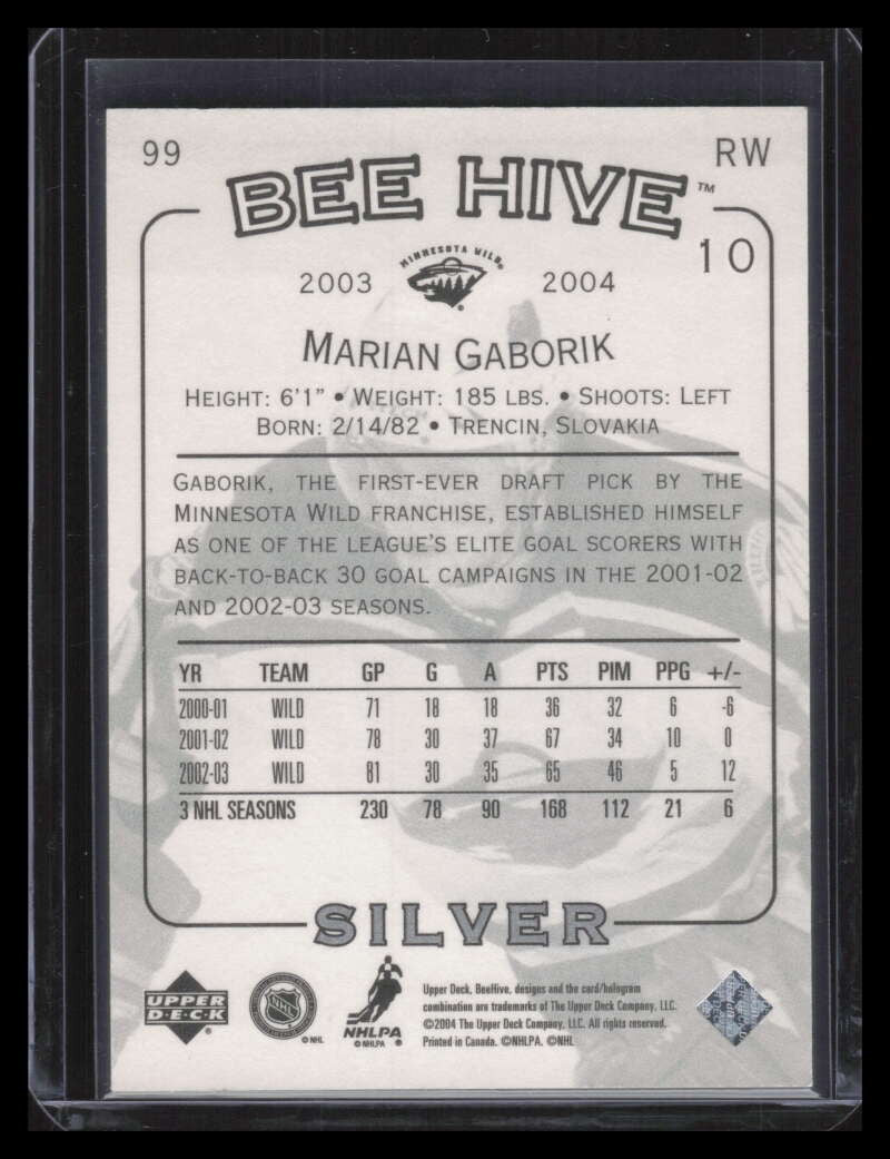 2004-05 Beehive Silver 99 Marian Gaborik 5/67