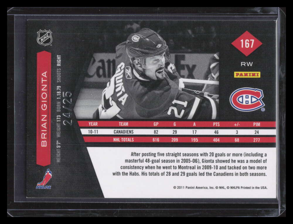 2011-12 Limited Gold Spotlight 167 Brian Gionta 24/25