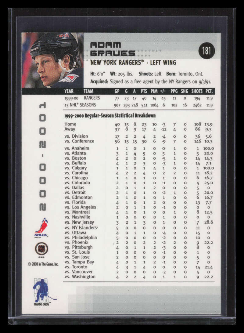 2000-01 BAP Memorabilia Montreal Olympic Stadium Show Gold 181 Adam Graves 10/10