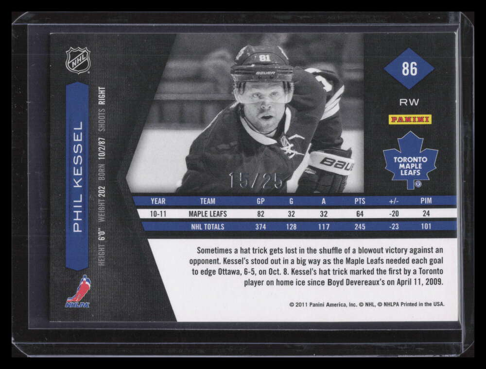 2011-12 Limited Gold Spotlight 86 Phil Kessel 15/25