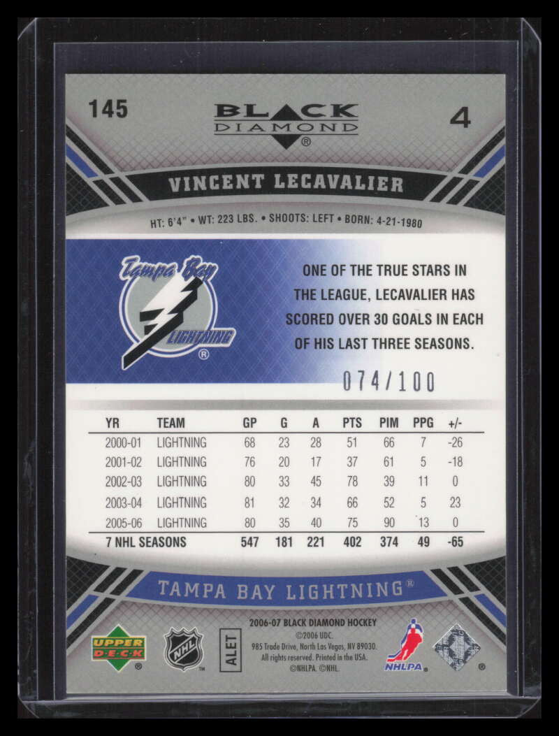 2006-07 Black Diamond Ruby 145 Vincent Lecavalier 74/100