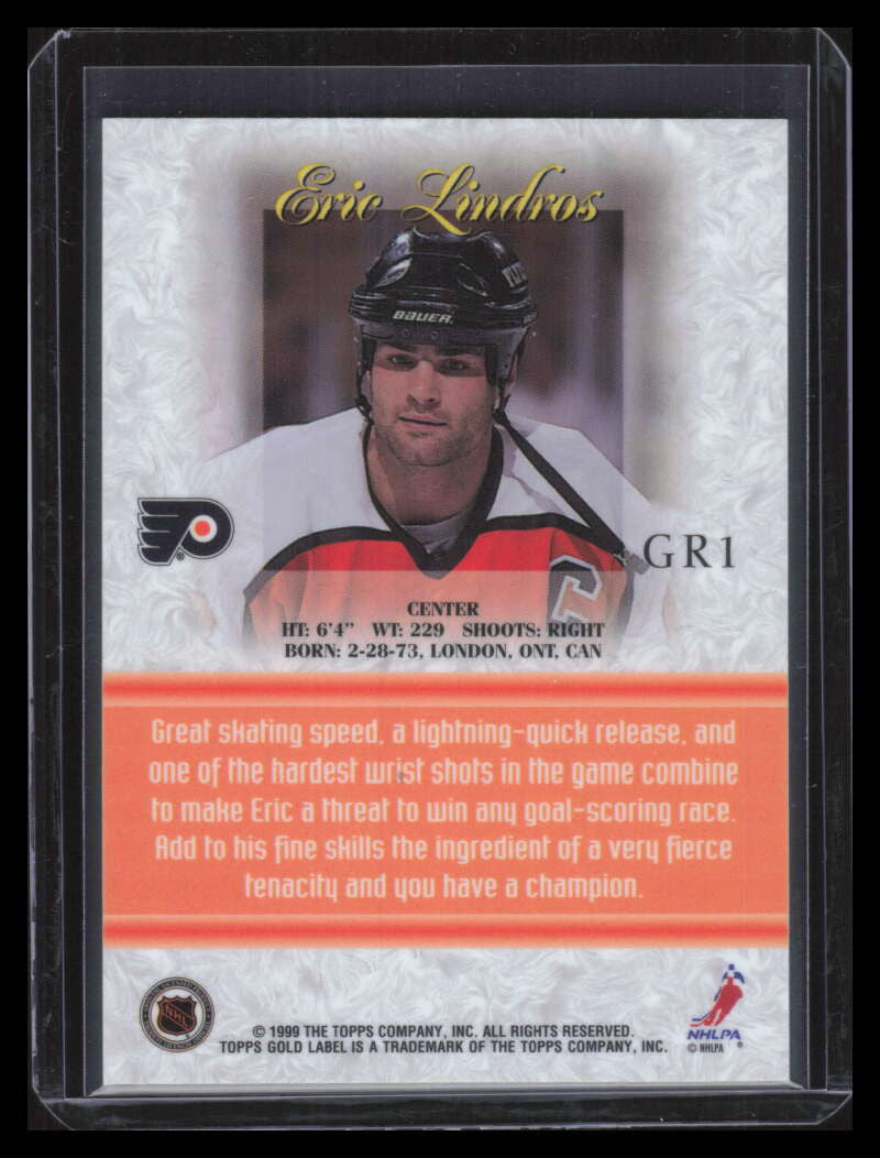 1998-99 Topps Gold Label Goal Race '99 Black gr1 Eric Lindros