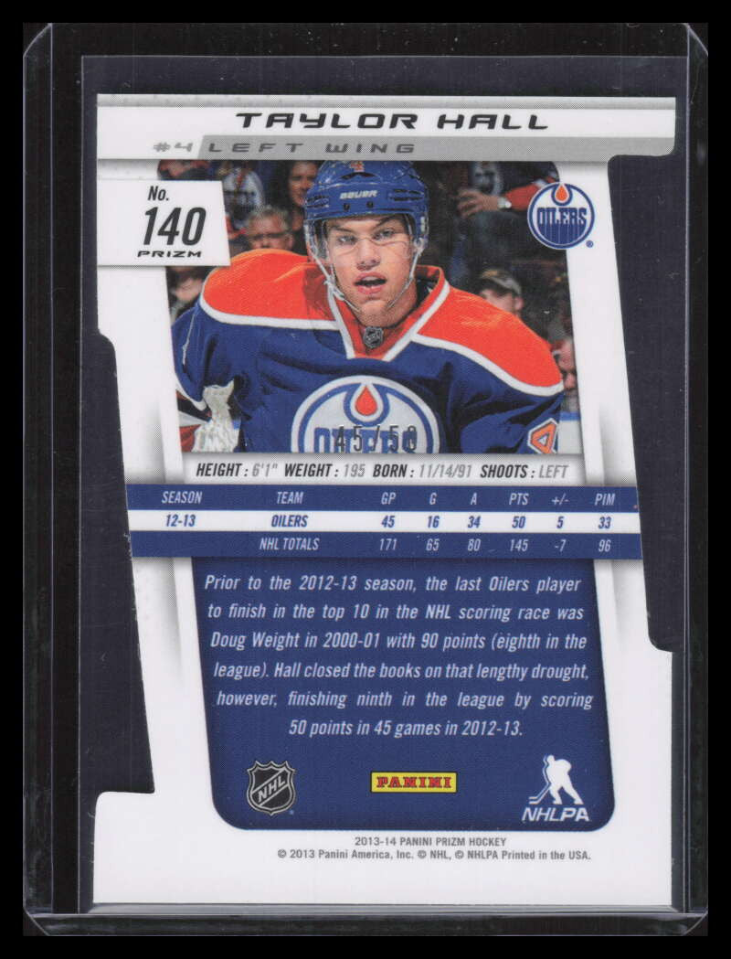 2013-14 Panini Prizm Prizms Orange Die Cut Refractor 140 Taylor Hall 45/50