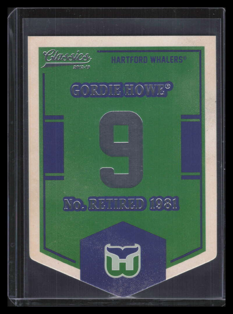 2012-13 Classics Signatures Banner Numbers 4 Gordie Howe