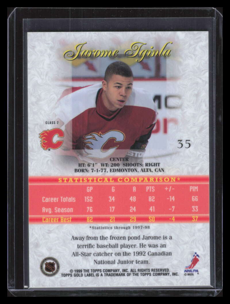 1998-99 Topps Gold Label Class 2 Black 35 Jarome Iginla