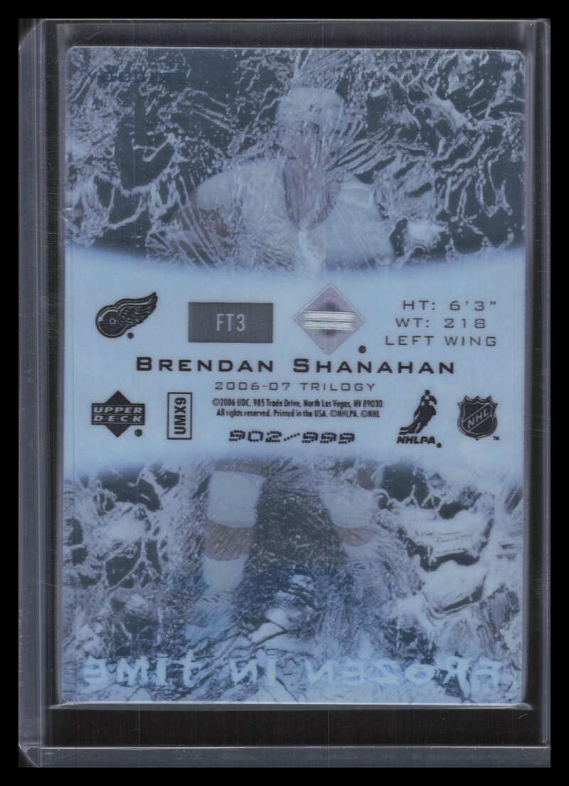 2006-07 Upper Deck Trilogy Frozen In Time ft3 Brendan Shanahan 902/999