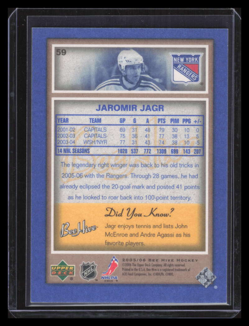 2005-06 Beehive Blue 59 Jaromir Jagr