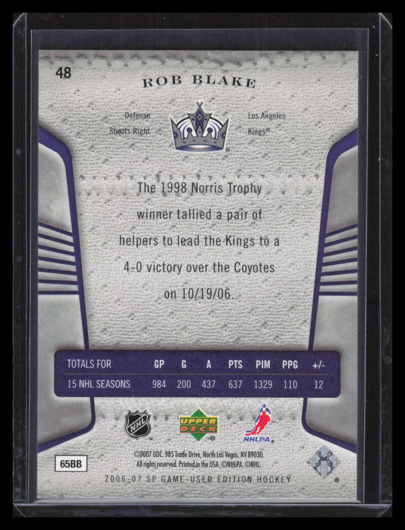 2006-07 SP Game Used Rainbow 48 Rob Blake 10/25