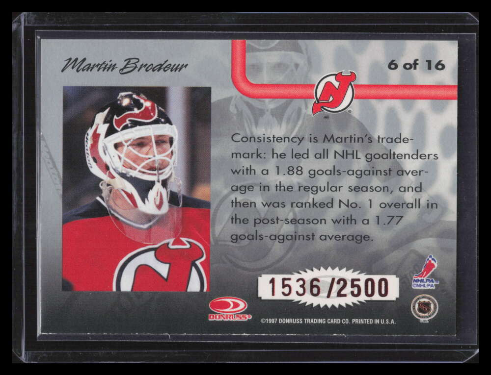 1997-98 Leaf Pipe Dreams 6 Martin Brodeur 1536/2500