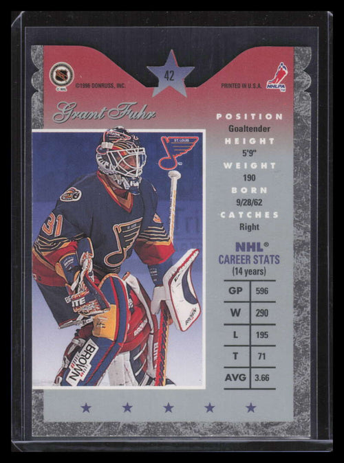 1995-96 Donruss Elite Die Cuts 42 Grant Fuhr /500