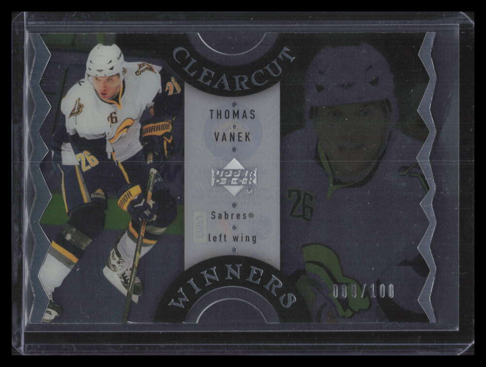 2007-08 Upper Deck Clear Cut Winners ccw8 Thomas Vanek 89/100