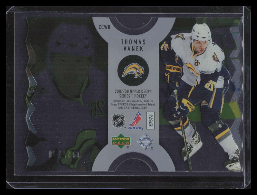 2007-08 Upper Deck Clear Cut Winners ccw8 Thomas Vanek 89/100