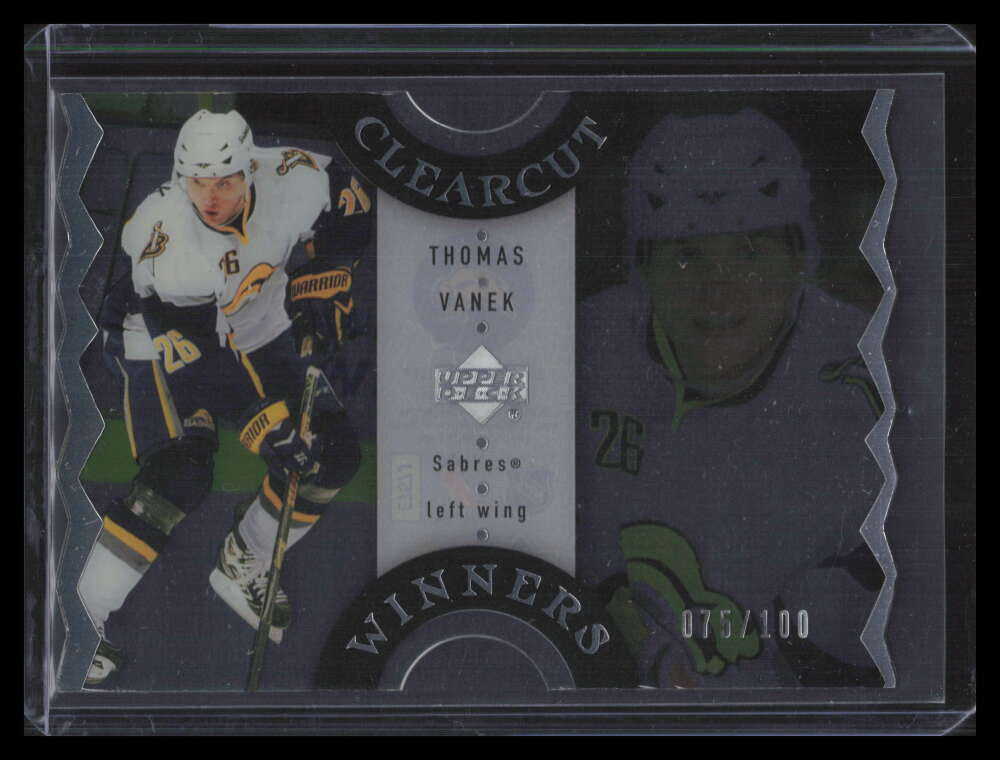 2007-08 Upper Deck Clear Cut Winners ccw8 Thomas Vanek 75/100