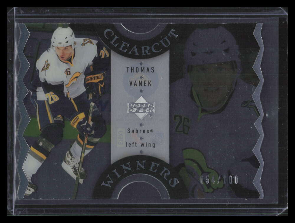2007-08 Upper Deck Clear Cut Winners ccw8 Thomas Vanek 54/100