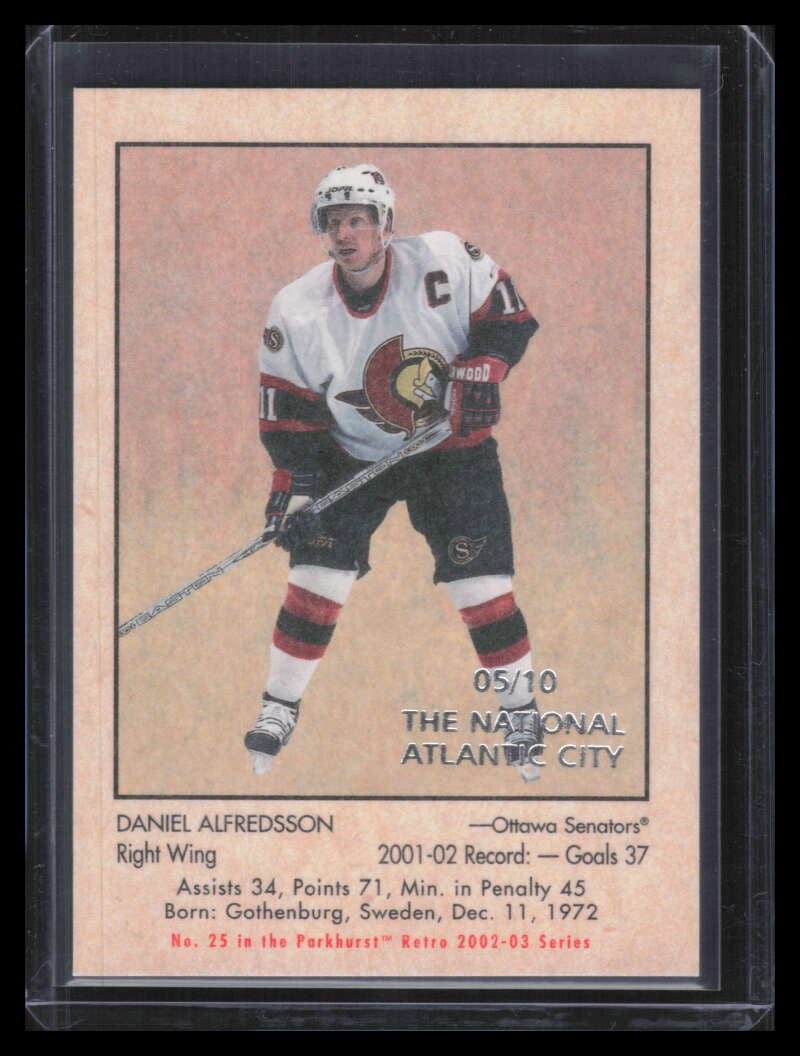 2002-03 Parkhurst Retro Atlantic City National 25 Daniel Alfredsson 5/10