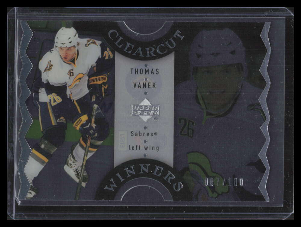 2007-08 Upper Deck Clear Cut Winners ccw8 Thomas Vanek 87/100