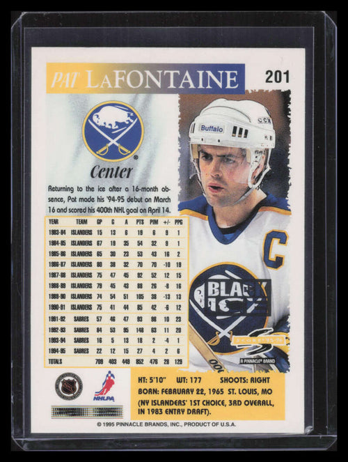 1995-96 Score Black Ice Artist's Proofs 201 Pat LaFontaine 149414
