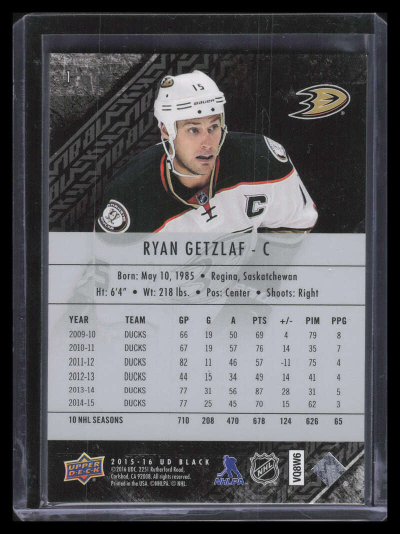 2015-16 UD Black Gold Spectrum 1 Ryan Getzlaf 8/25