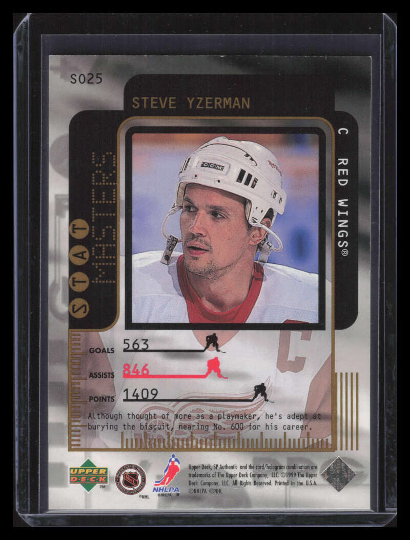 1998-99 SP Authentic Stat Masters s25 Steve Yzerman 408/600