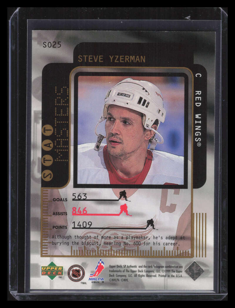 1998-99 SP Authentic Stat Masters s25 Steve Yzerman 450/600