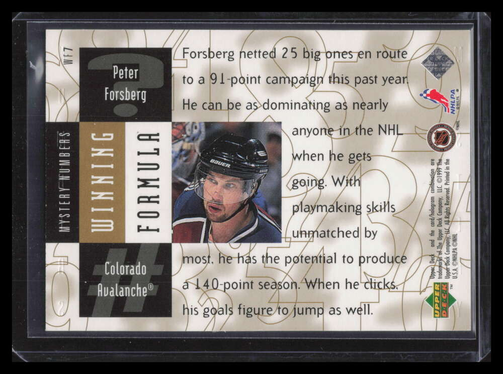 1998-99 Black Diamond Winning Formula Gold wf7 Peter Forsberg 624/1250