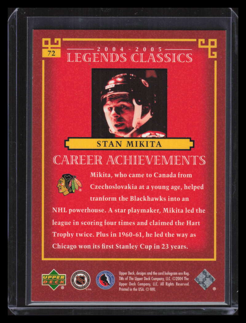 2004-05 UD Legends Classics Gold 72 Stan Mikita 22/25