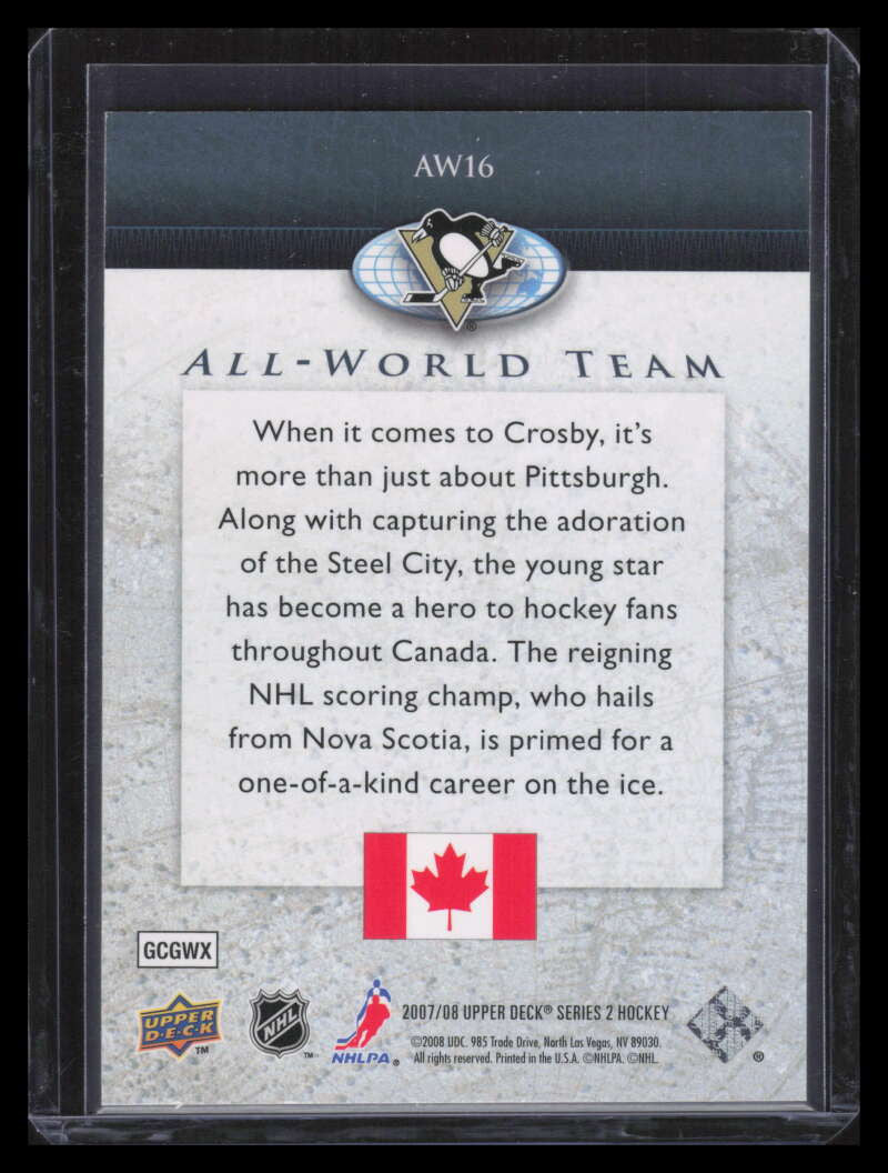 2007-08 Upper Deck All-World Team aw16 Sidney Crosby SP