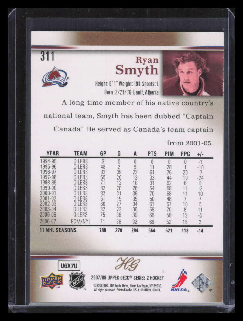 2007-08 Upper Deck High Gloss Parallel 311 Ryan Smyth 9/10