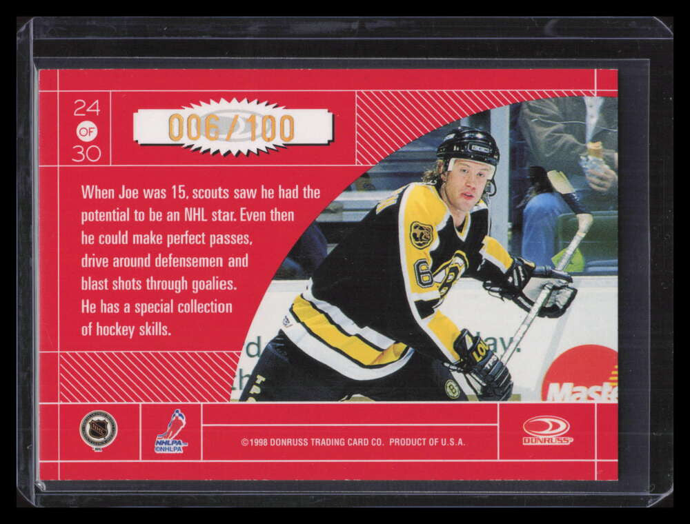 DELETE 165250 1997-98 Donruss Elite Master Craftsmen 24 Joe Thornton 6/100