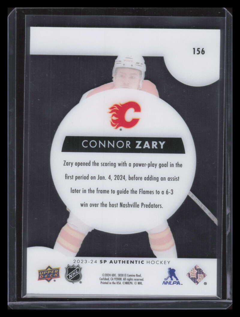 2023-24 SP Authentic Future Watch Acetate 156 Connor Zary Rookie