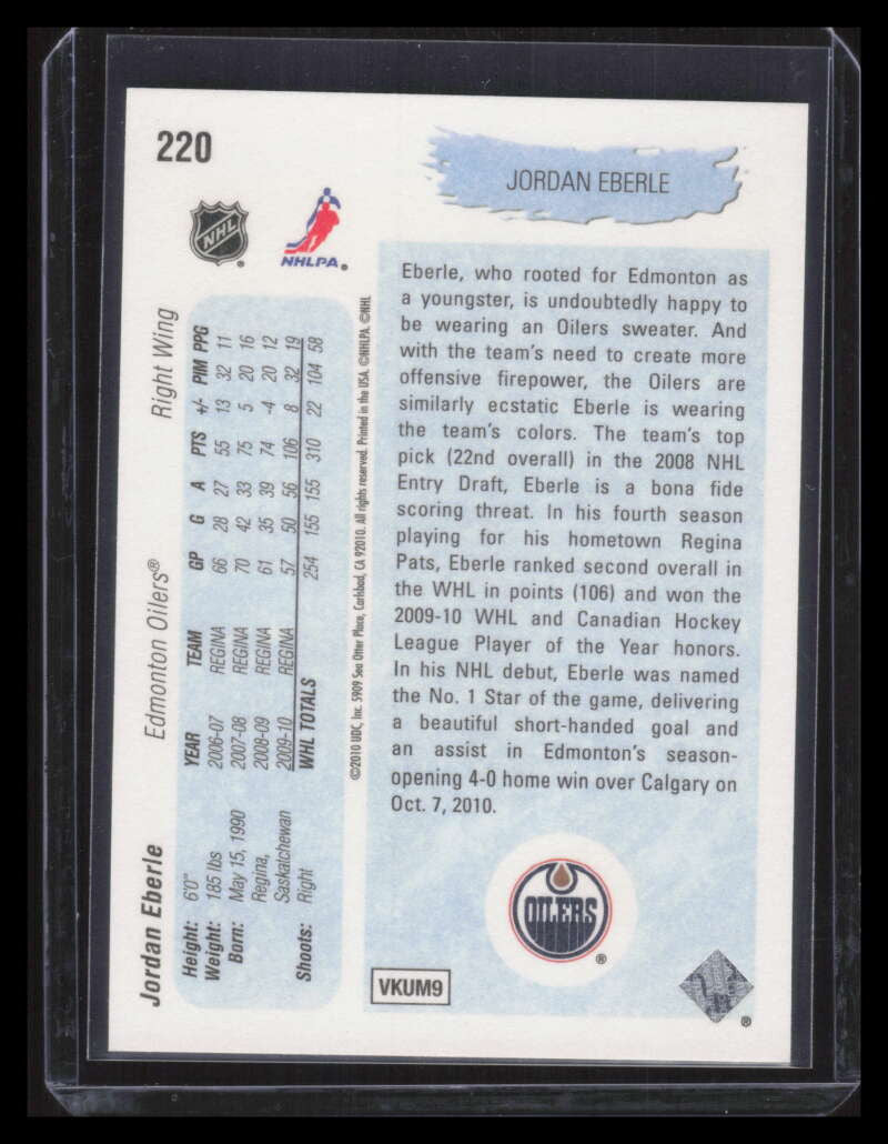 2010-11 Upper Deck 20th Anniversary 220 Jordan Eberle Rookie YG Young Guns