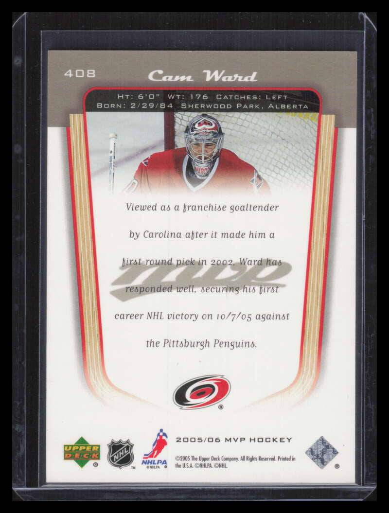 2005-06 Upper Deck MVP Platinum 408 Cam Ward Rookie 2/25