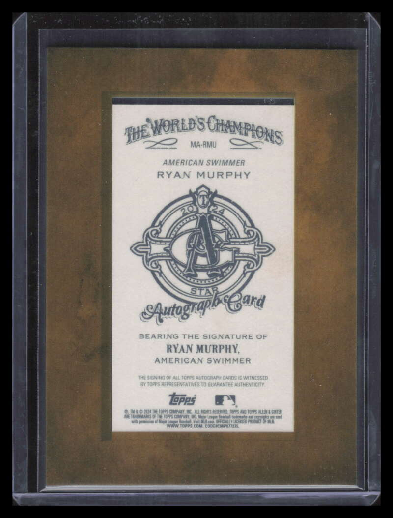 2024 Topps Allen and Ginter Framed Mini Autographs MARMU Ryan Murphy Auto