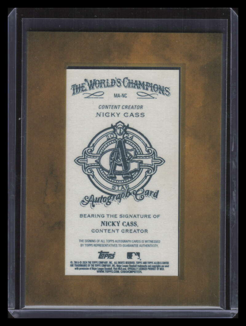 2024 Topps Allen and Ginter Framed Mini Autographs MANC Nicky Cass Auto