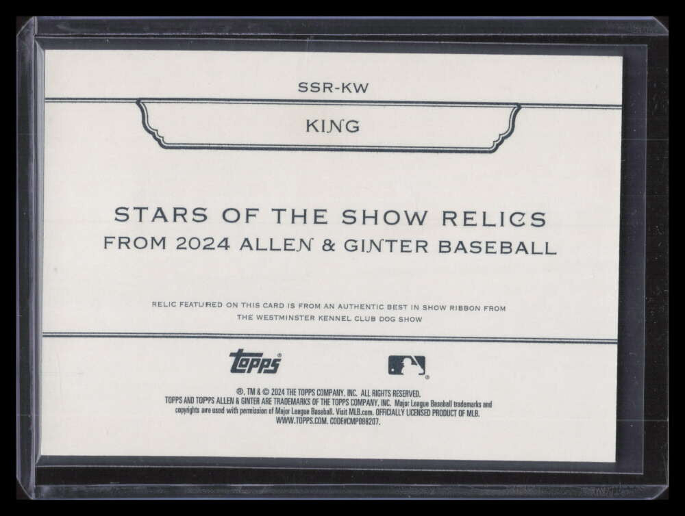 2024 Topps Allen and Ginter Westminster Stars of Show Relics King Ribbon 4/20
