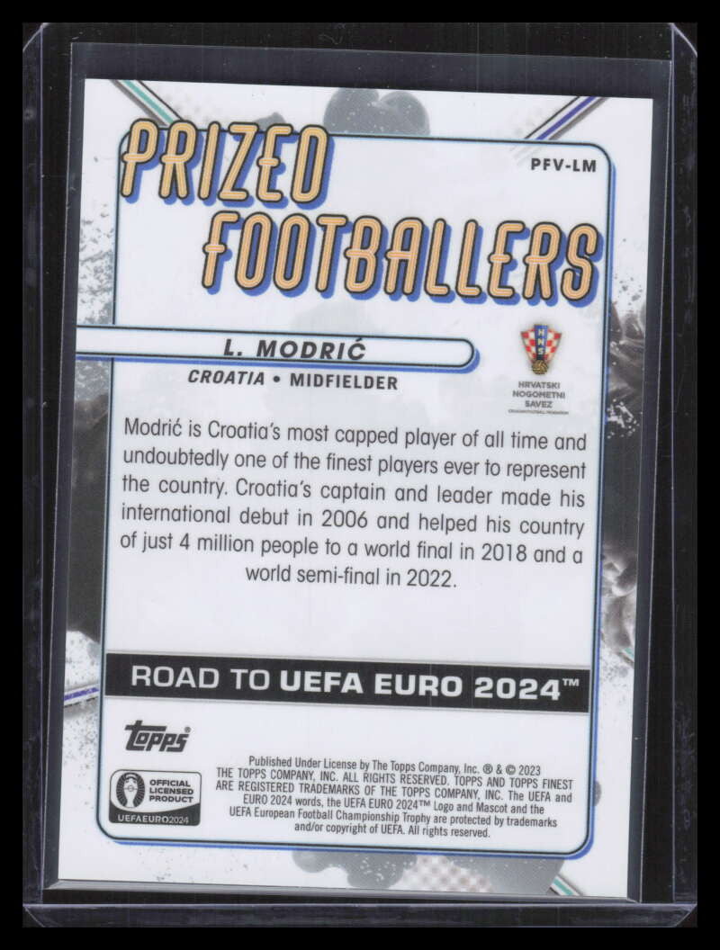 DELETE 165326 2023 Finest Road to UEFA Prized Footballers Fusion Blue Red Luka Modric 16/50