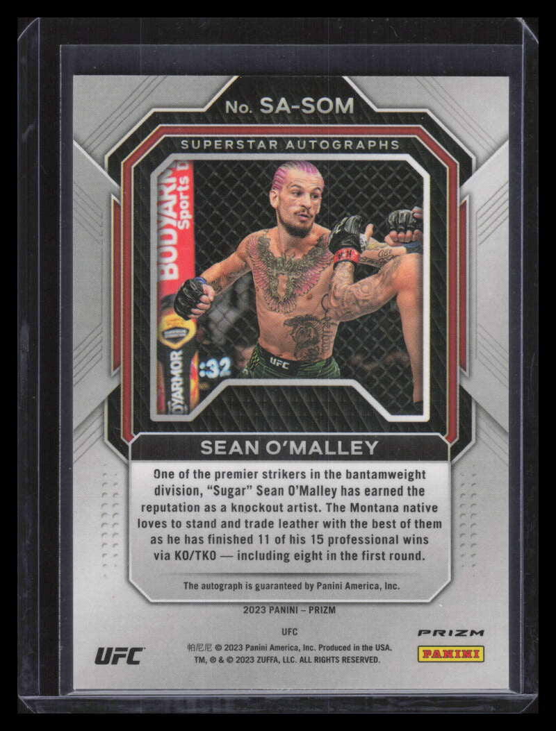 2023 Panini Prizm UFC Superstar Autographs SASOM Sean O'Malley Auto