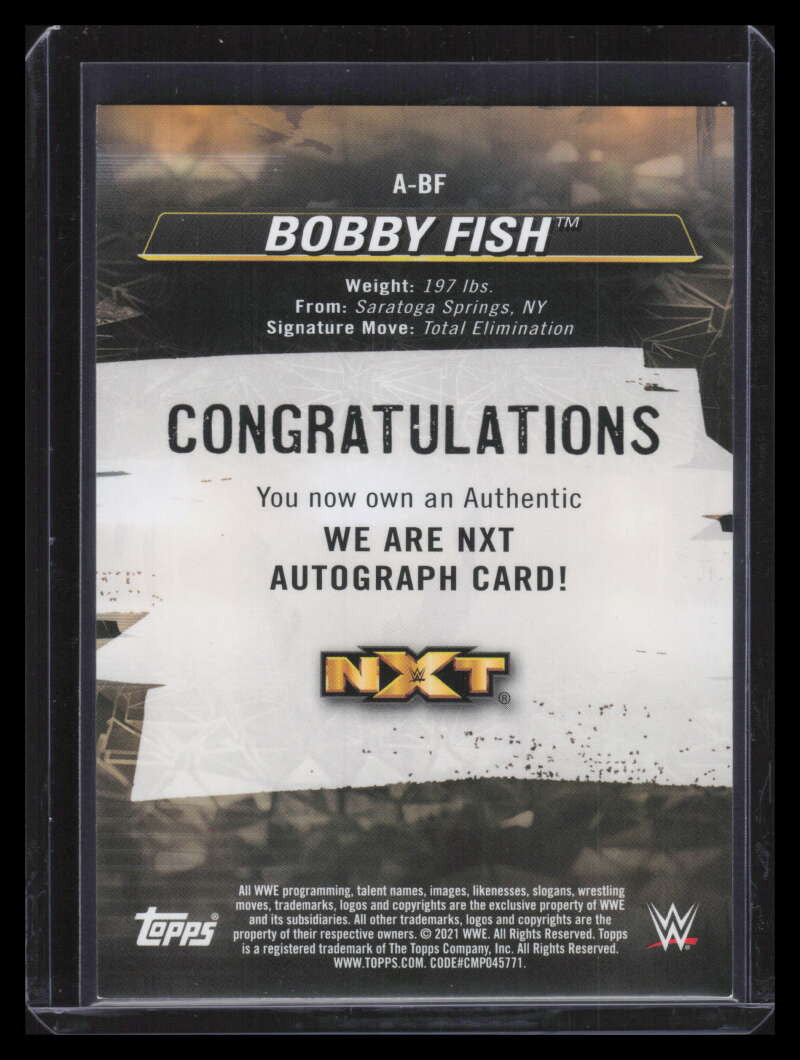 2021 Topps WWE NXT We Are NXT Autographs Red ABF Bobby Fish Auto 13/25