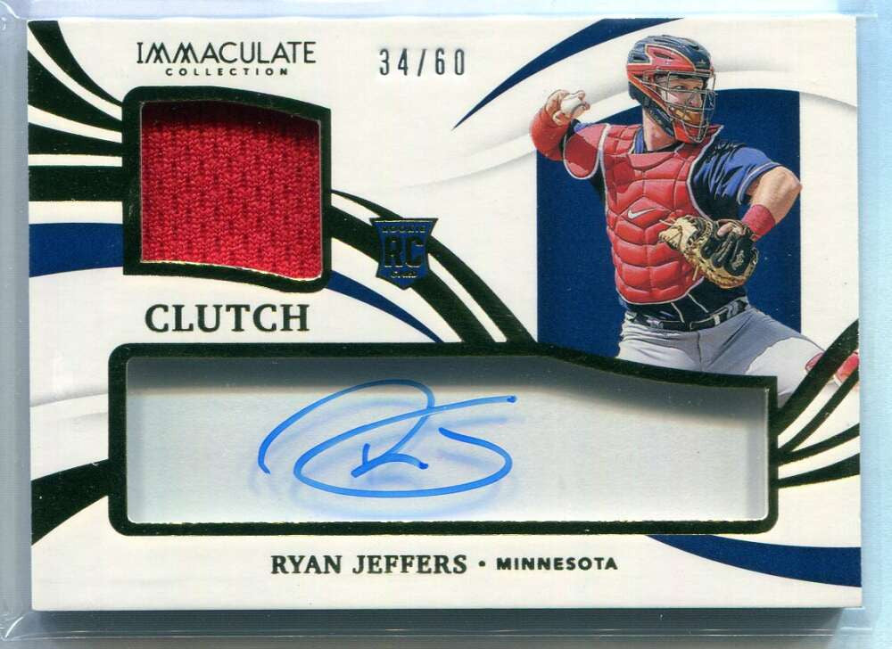 2021 Immaculate Clearly Clutch Autographs Ryan Jeffers Rookie Jersey Auto 34/60