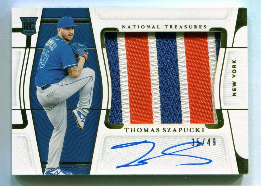 2022 Panini National Treasures Gold 159 Thomas Szapucki Rookie Patch Auto 35/49