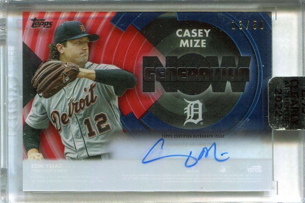 DELETE 165417 2022 Topps Clearly Authentic Generation Now Autographs Red Casey Mize Auto 13/50