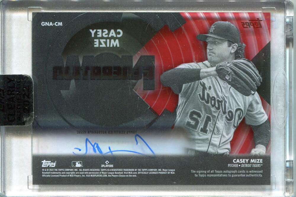 DELETE 165417 2022 Topps Clearly Authentic Generation Now Autographs Red Casey Mize Auto 13/50