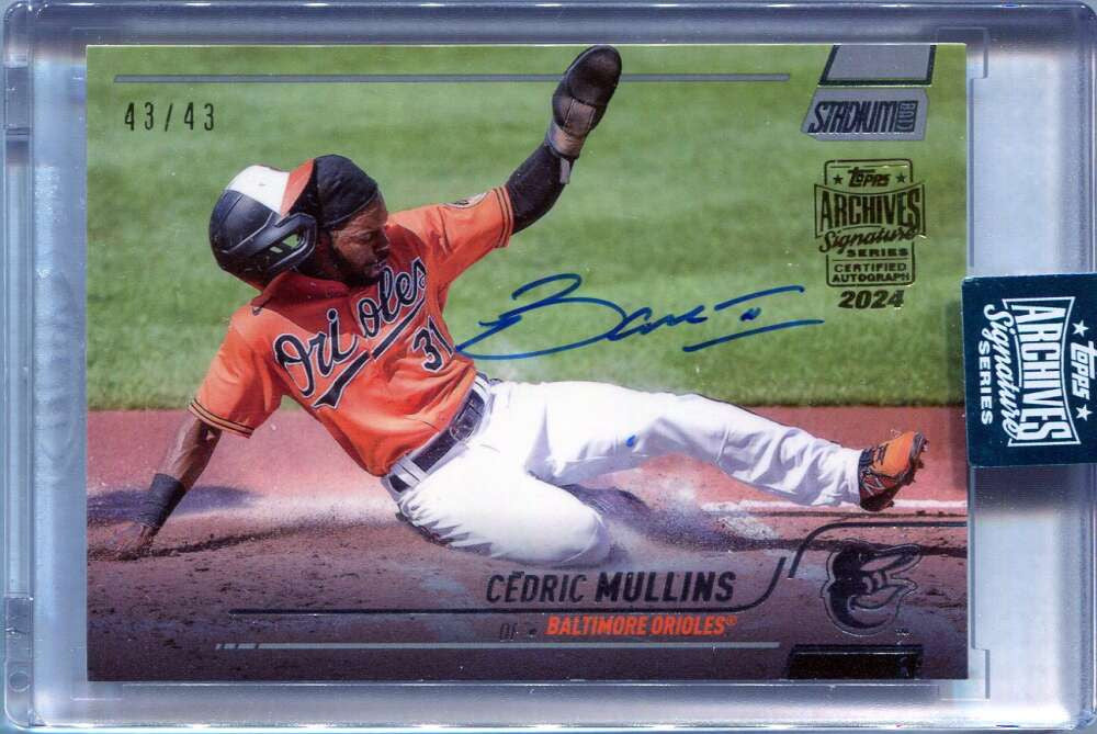 2024 Topps Archives Signature Series Cedric Mullins Auto 43/43 2022 Stadium Club