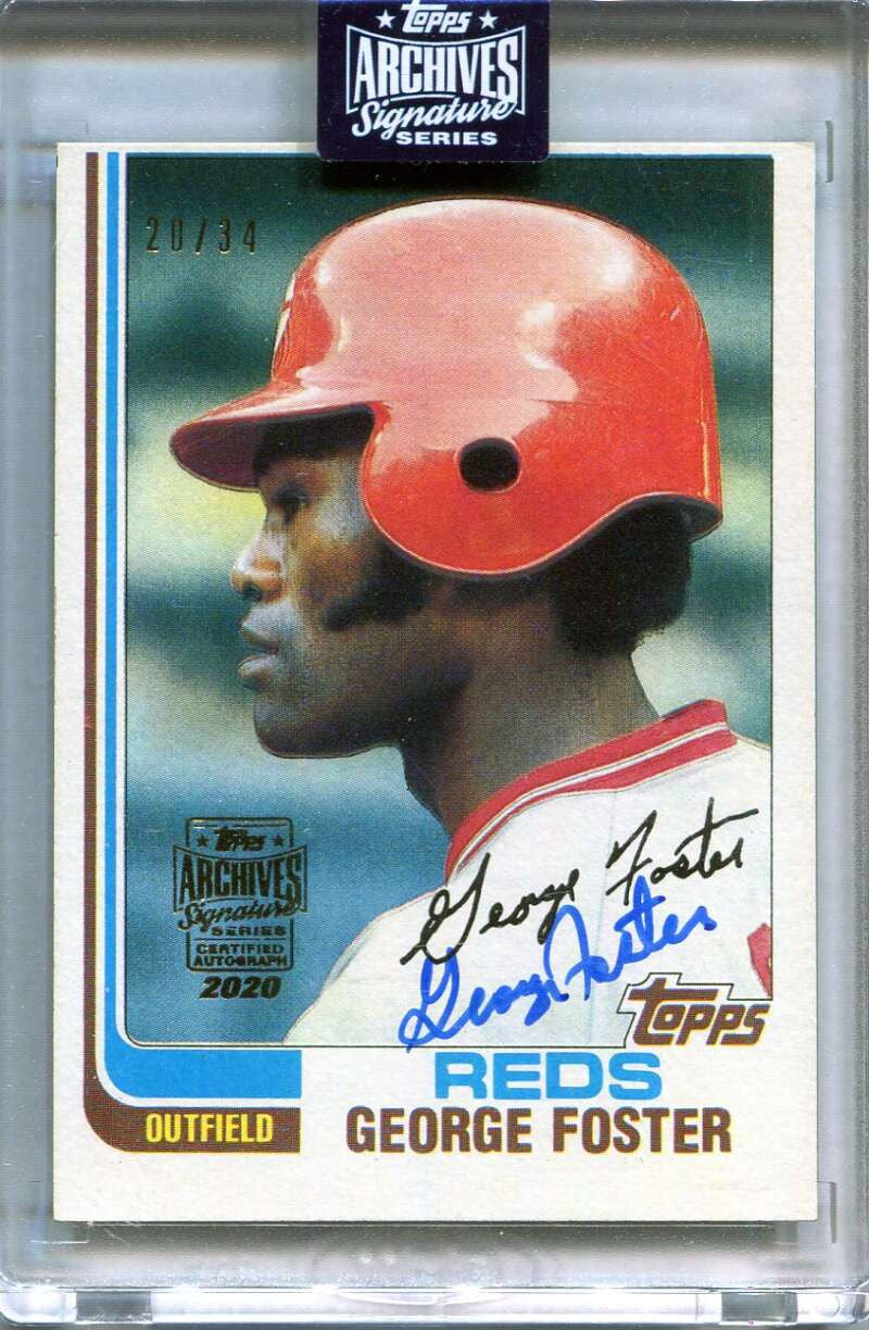 DELETE 165437 2020 Topps Archives Signature Series Retired George Foster Auto 20/34 1982 Topps