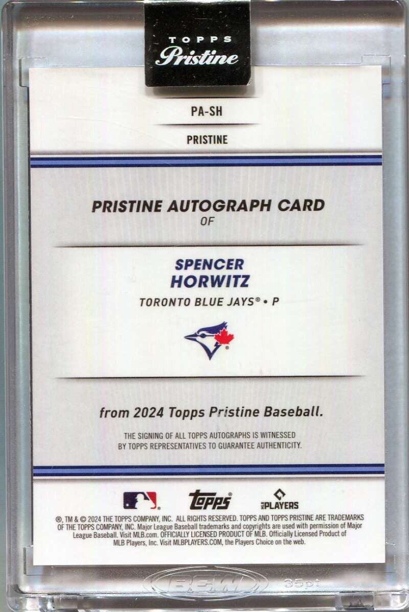 DELETE 165449 2024 Topps Pristine Autographs Orange Refractor Spencer Horwitz RC Auto 19/25
